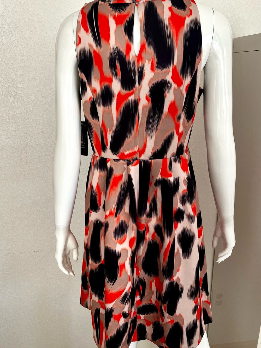INC International Concepts Abstract Orange Keyhole A-Line Dress NWT Medium